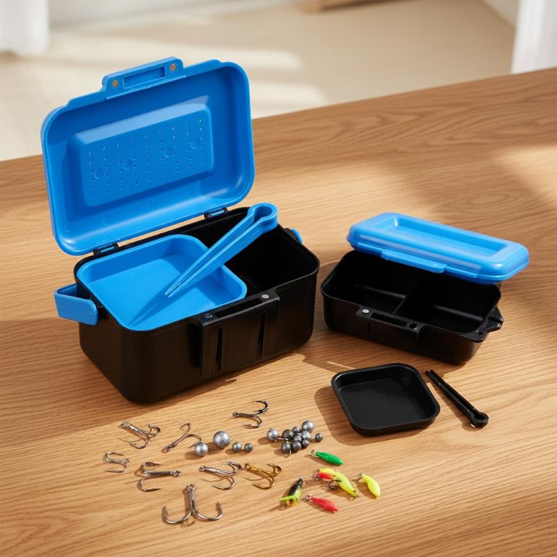 Fishing Hook Box - กล่องใส่อุปกรณ์ตกปลาแบบพกพา กล่องเก็บเหยื่อสด ตะขอเบ็ด กล่องจัดเก็บเหยื่อหนอน กล่องจัดระเบียบอุปกรณ์ตกปลาสำหรับกิจกรรมกลางแจ้ง
