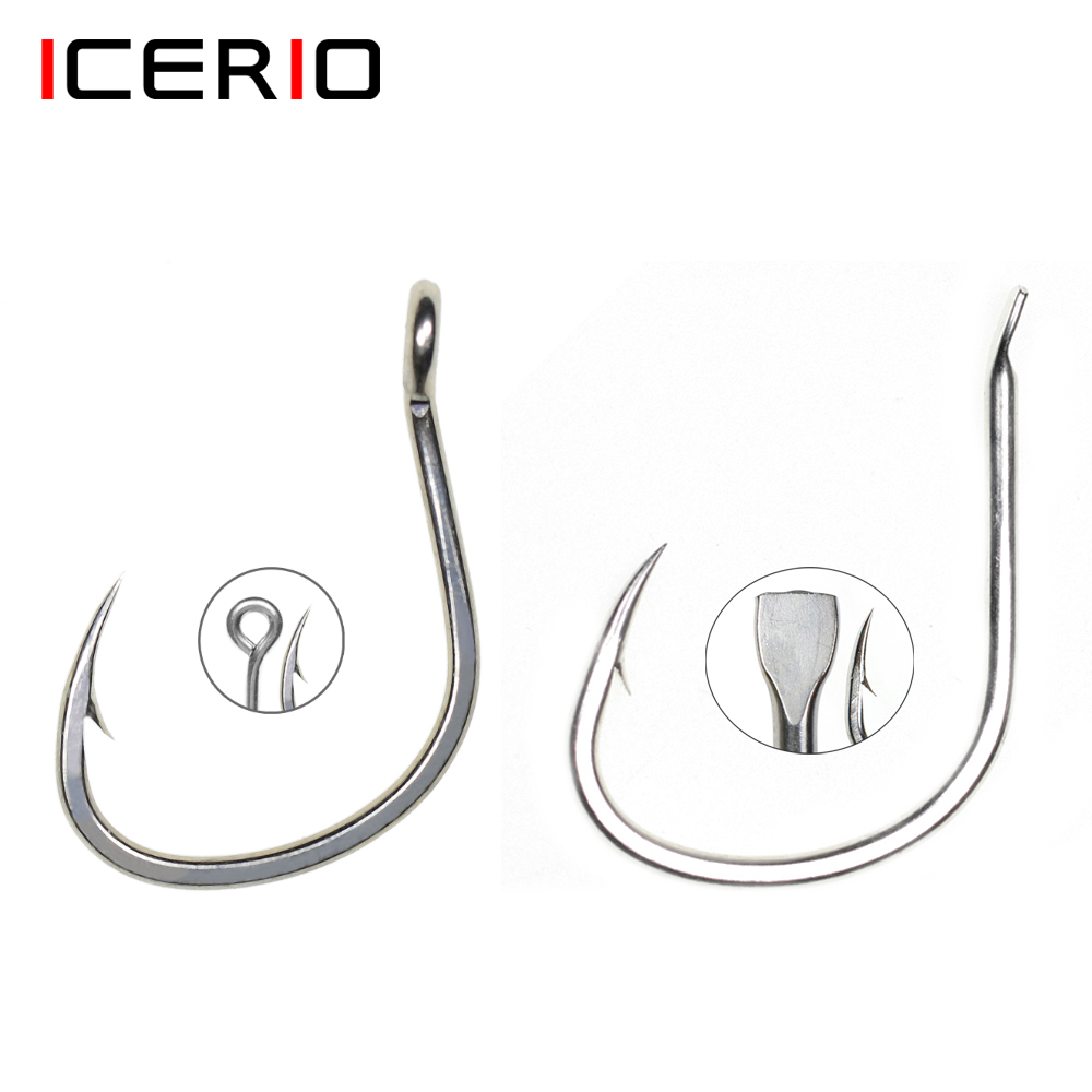 Icerio 10ชิ้นตะขอเคลือบดีบุกป้ - Fishing Hook Circle บทวิจารณ์และราคา